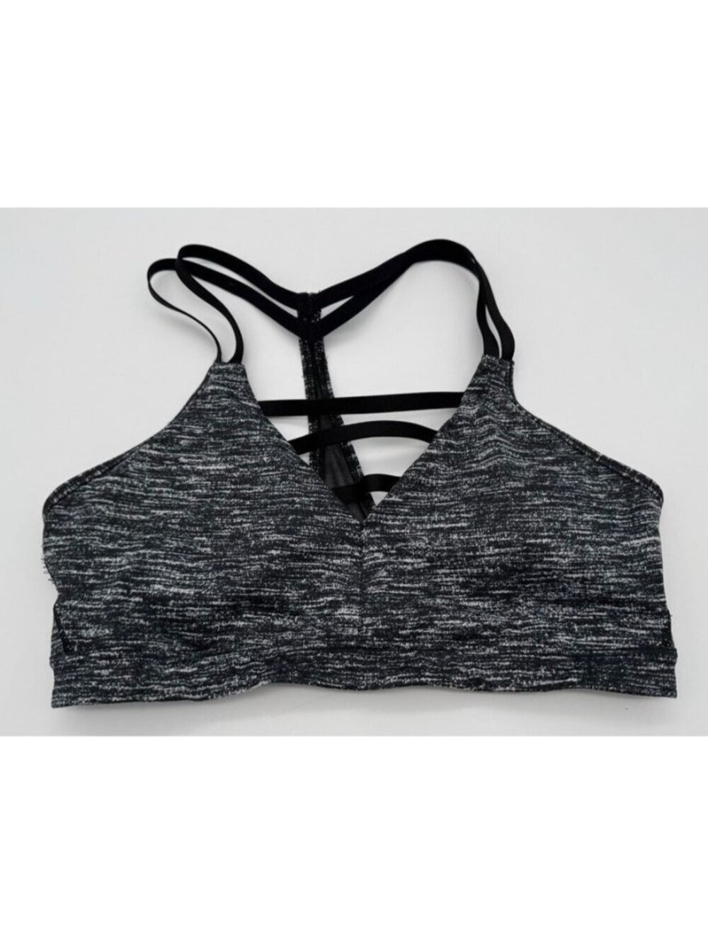 Victoria's Secret VSX Sports Bra Wireless Strappy Heathered Black Women's Small